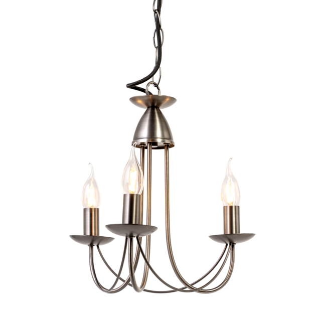 Sally 3 Light Traditional Style Chandelier - Pewter - image 1