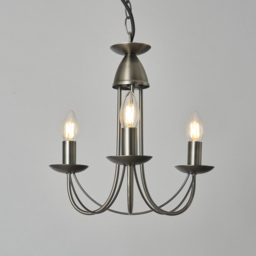 Sally 3 Light Traditional Style Chandelier - Pewter - thumbnail 2