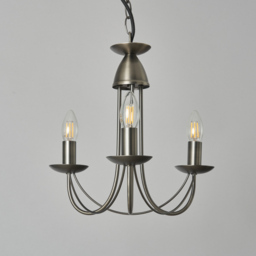 Sally 3 Light Traditional Style Chandelier - Pewter - thumbnail 3