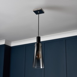 Visconte Atrani 1 Light Ceiling Pendant with Ombre Shade - Black - thumbnail 7