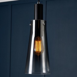 Visconte Atrani 1 Light Ceiling Pendant with Ombre Shade - Black - thumbnail 8