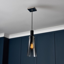 Visconte Atrani 1 Light Ceiling Pendant with Ombre Shade - Black - thumbnail 6