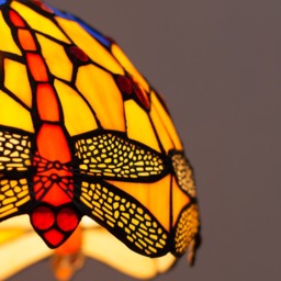 Tiffany by Tiff 1 Light 30cm Dragonfly Ceiling Pendant - Antique Brass - thumbnail 5