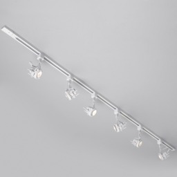 2 metre Track Light Kit with 6 Greenwich Heads and LED Bulbs - White - thumbnail 3