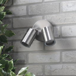 Kenn Twin Adjustable Outdoor 2 Light Wall Spotlight - Steel - thumbnail 6