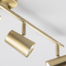 Chobham 4 Light Adjustable Ceiling Spotlight Bar - Satin Brass - thumbnail 4