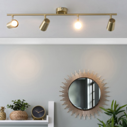Chobham 4 Light Adjustable Ceiling Spotlight Bar - Satin Brass - thumbnail 5