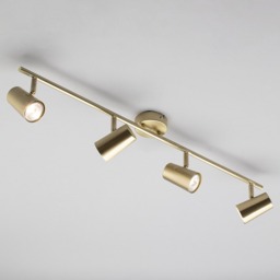 Chobham 4 Light Adjustable Ceiling Spotlight Bar - Satin Brass - thumbnail 2