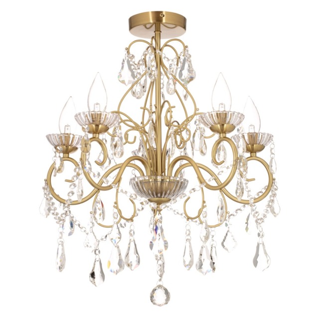 Vara 5 Light Bathroom Chandelier - Satin Brass - image 1