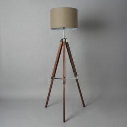 Keegan Adjustable Wooden Tripod Floor Lamp - Dark Brown - thumbnail 3