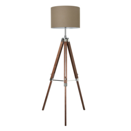 Keegan Adjustable Wooden Tripod Floor Lamp - Dark Brown