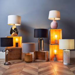 Gold Nugget Table Lamp with Natural Shade - Gold - thumbnail 6