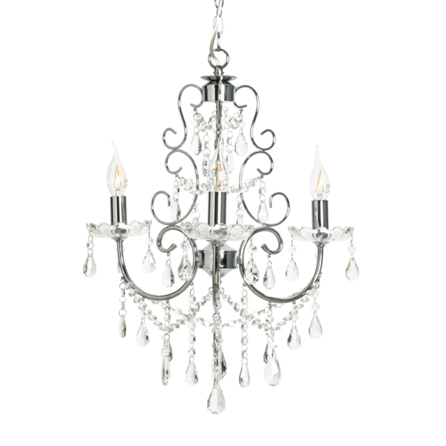 Madonna 3 Light Dual Mount Chandelier with Bulbs - Chrome - image 1