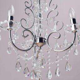 Madonna 3 Light Dual Mount Chandelier with Bulbs - Chrome - thumbnail 6