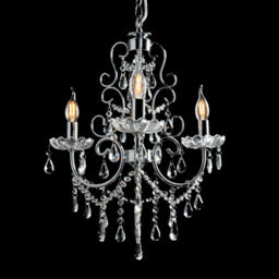 Madonna 3 Light Dual Mount Chandelier with Bulbs - Chrome - thumbnail 9