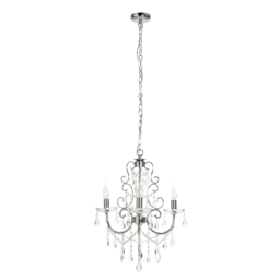 Madonna 3 Light Dual Mount Chandelier with Bulbs - Chrome - thumbnail 8