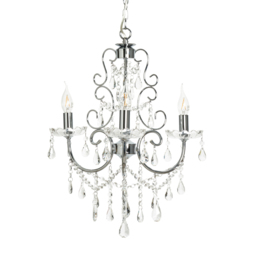 Madonna 3 Light Dual Mount Chandelier with Bulbs - Chrome - thumbnail 3