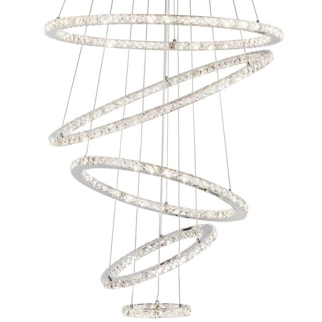 Visconte Spiro Five Hoop LED Ceiling Pendant - Chrome - image 1