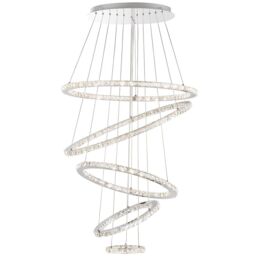 Visconte Spiro Five Hoop LED Ceiling Pendant - Chrome - thumbnail 2
