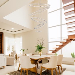 Visconte Spiro Five Hoop LED Ceiling Pendant - Chrome - thumbnail 3