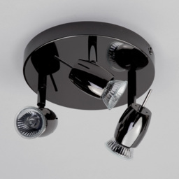 Frank 3 Light Ceiling Spotlight Plate with Free LED's - Black Nickel - thumbnail 3