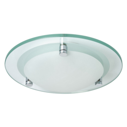 Small Flush Bathroom Ceiling Light - Frosted