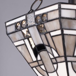 Tiffany by Tiff 2 Light 30cm Art Deco Semi Flush Ceiling Light - Antique Brass - thumbnail 4