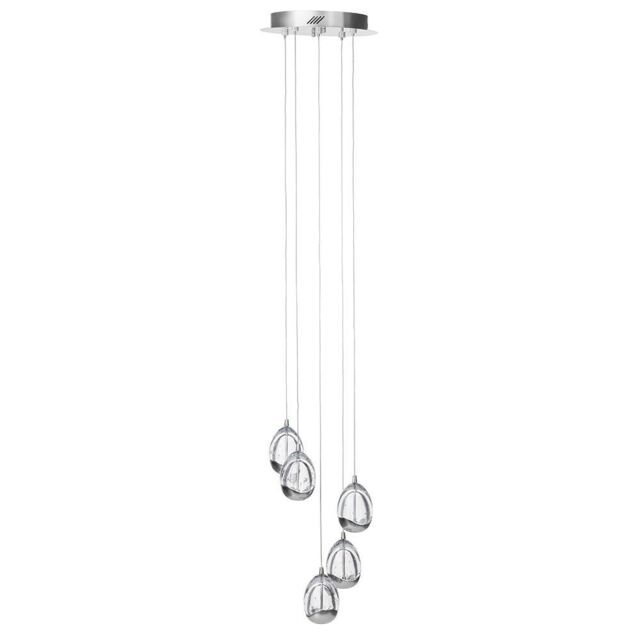 Visconte Bulla 5 Light LED Spiral Cluster Ceiling Pendant Light - Chrome - image 1