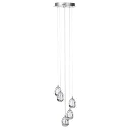 Visconte Bulla 5 Light LED Spiral Cluster Ceiling Pendant Light - Chrome - thumbnail 1