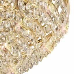 Visconte Maine 15 Light Large Crystal Flush Ceiling Light - Gold - thumbnail 4