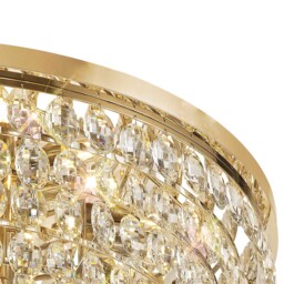 Visconte Maine 15 Light Large Crystal Flush Ceiling Light - Gold - thumbnail 5