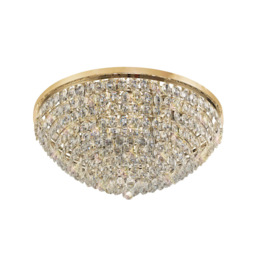 Visconte Maine 15 Light Large Crystal Flush Ceiling Light - Gold - thumbnail 6