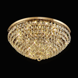 Visconte Maine 15 Light Large Crystal Flush Ceiling Light - Gold - thumbnail 2