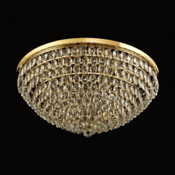 Visconte Maine 15 Light Large Crystal Flush Ceiling Light - Gold - thumbnail 3