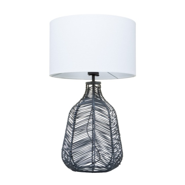 Rattan Table Lamp - Grey - image 1