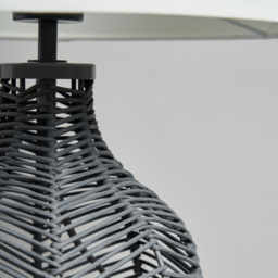 Rattan Table Lamp - Grey - thumbnail 4