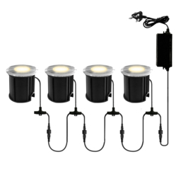 4 Pack of Sitka Outdoor 3 Watt Garden Deck Light Kit - Chrome