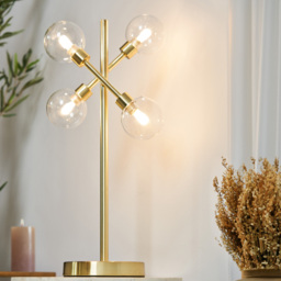 Supa 4 Light Stick Table Lamp - Satin Brass - thumbnail 9