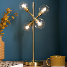 Supa 4 Light Stick Table Lamp - Satin Brass - thumbnail 7