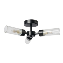 Mavis 3 Arm Semi Flush Bathroom Ceiling Light - Black - thumbnail 6