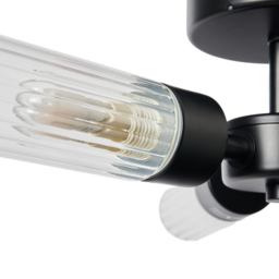 Mavis 3 Arm Semi Flush Bathroom Ceiling Light - Black - thumbnail 7