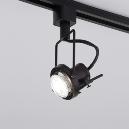 3m Straight Track Light Kit with 6 Greenwich Heads and LED Bulbs - Black - thumbnail 2