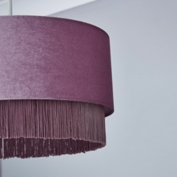 Tess Fringed Easy to Fit Lamp Shade - Lilac - thumbnail 4