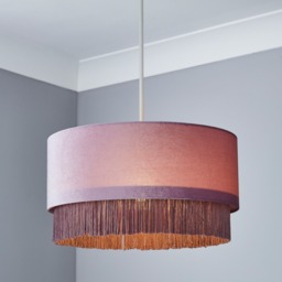 Tess Fringed Easy to Fit Lamp Shade - Lilac - thumbnail 2