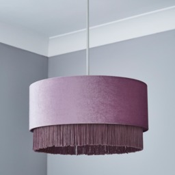 Tess Fringed Easy to Fit Lamp Shade - Lilac - thumbnail 3