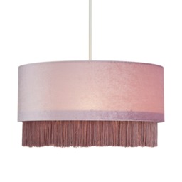 Tess Fringed Easy to Fit Lamp Shade - Lilac - thumbnail 1