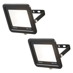 2 Pack of Stanley 20 Watt LED Slimline Outdoor Flood Light - Black - thumbnail 1