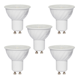 5 Pack of 6.5 Watt Dimmable LED GU10 4000K Light Bulb - Cool White - thumbnail 1