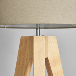 Devlin Wooden Tripod Table Lamp - Taupe - thumbnail 4