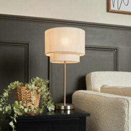 Jayne Table Lamp with White Shade - Chrome - thumbnail 5